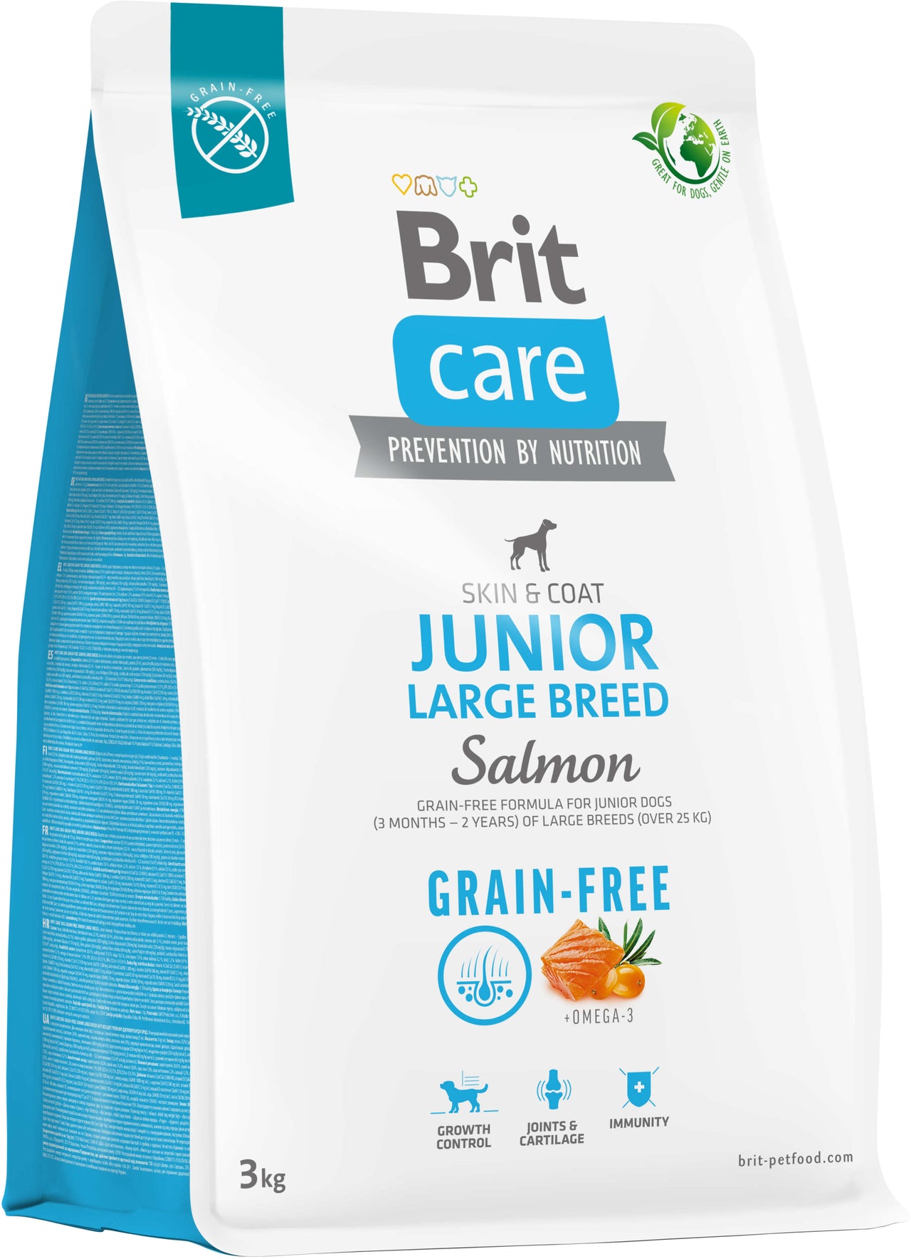 BRIT CARE Grain-free JUNIOR Large Breed, cu Somon si Cartofi 3kg