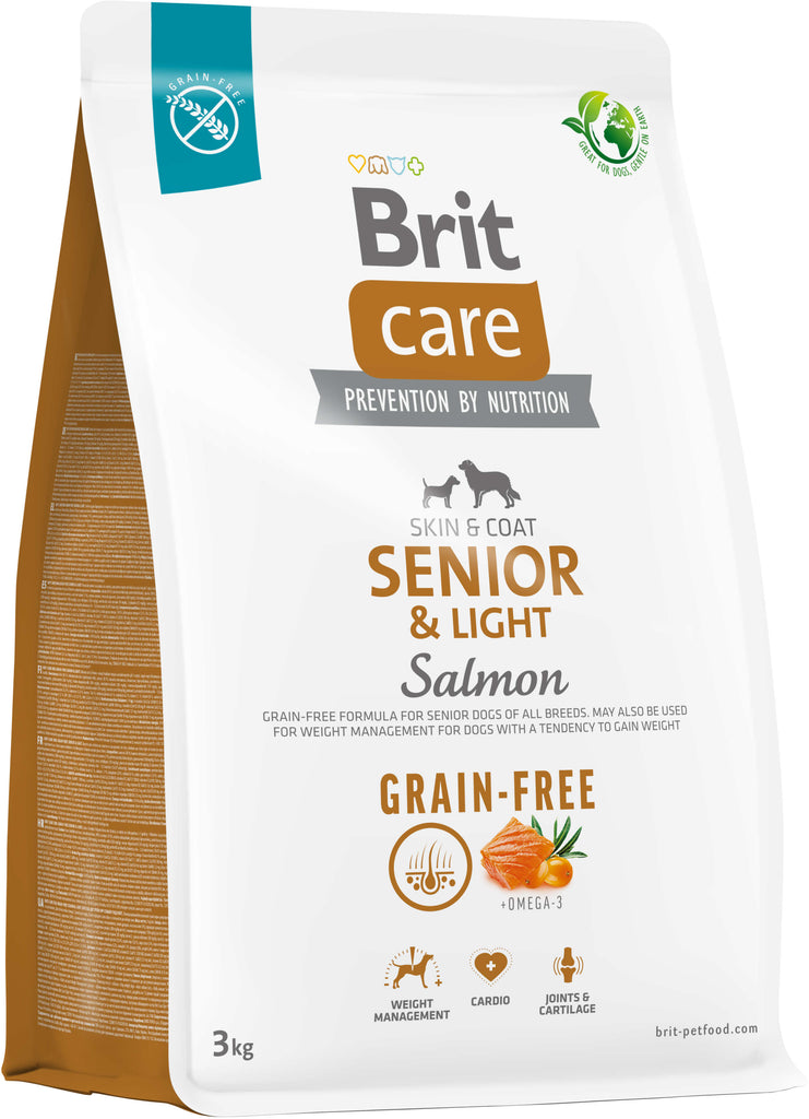 BRIT CARE Grain-free SENIOR & Light, cu Somon si Cartofi 3kg