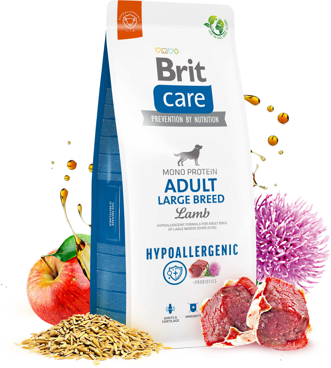 BRIT CARE Hypoallergenic Adult Large Breed, cu Miel si Orez 