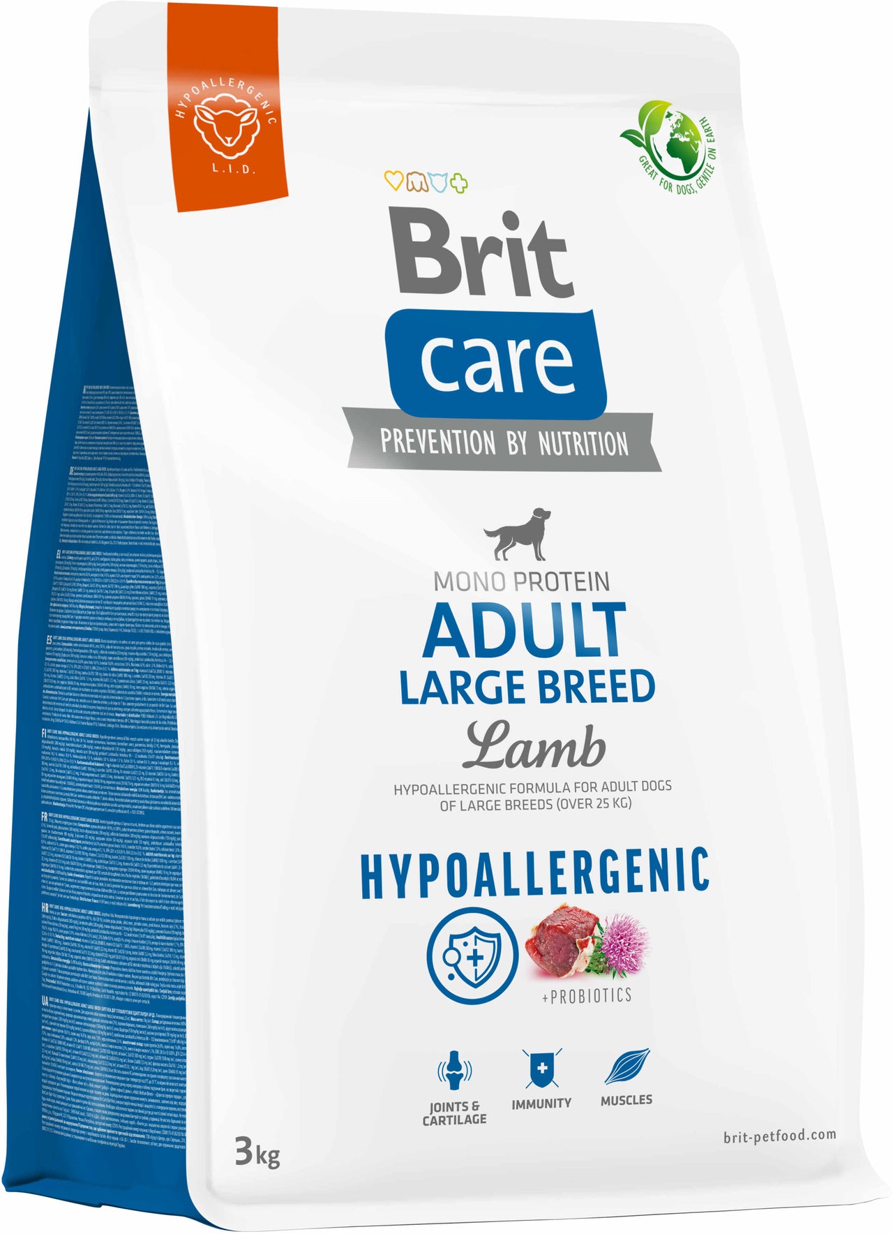 BRIT CARE Hypoallergenic Adult Large Breed, cu Miel si Orez 3kg