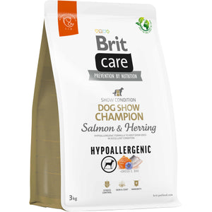 BRIT CARE Hypoallergenic Dog Show Champion, cu Somon si Hering 3kg