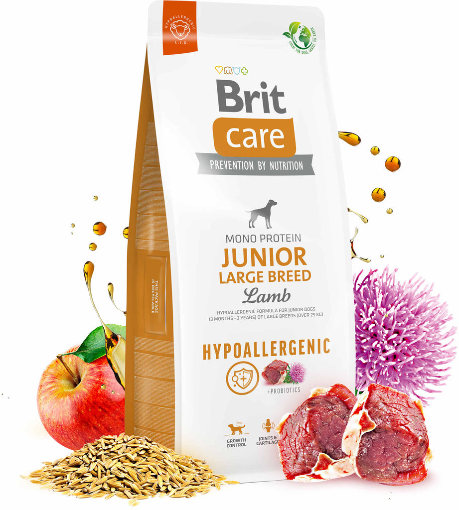 BRIT CARE Hypoallergenic JUNIOR Large Breed, cu Miel si Orez