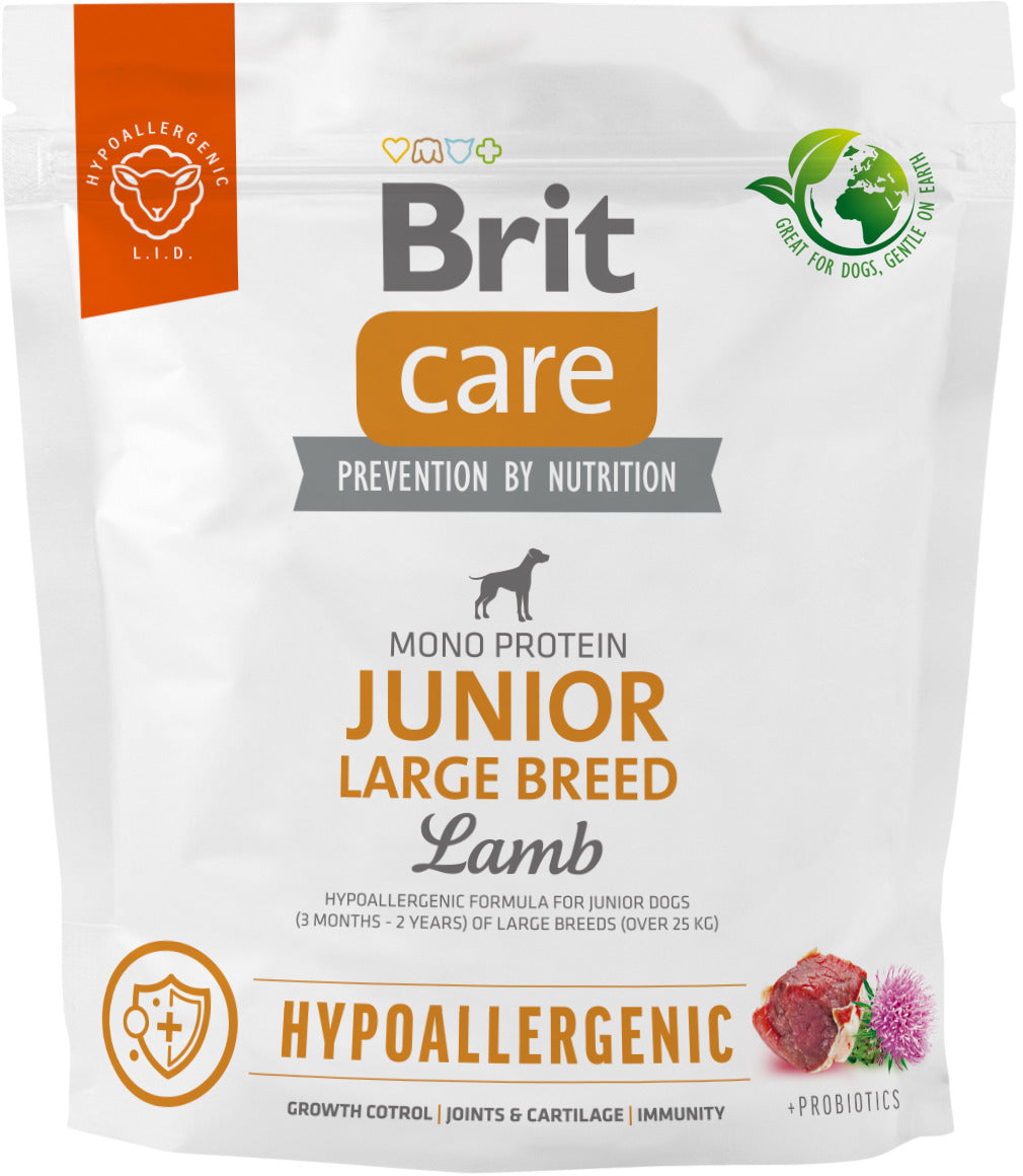 BRIT CARE Hypoallergenic JUNIOR Large Breed, cu Miel si orez 1kg