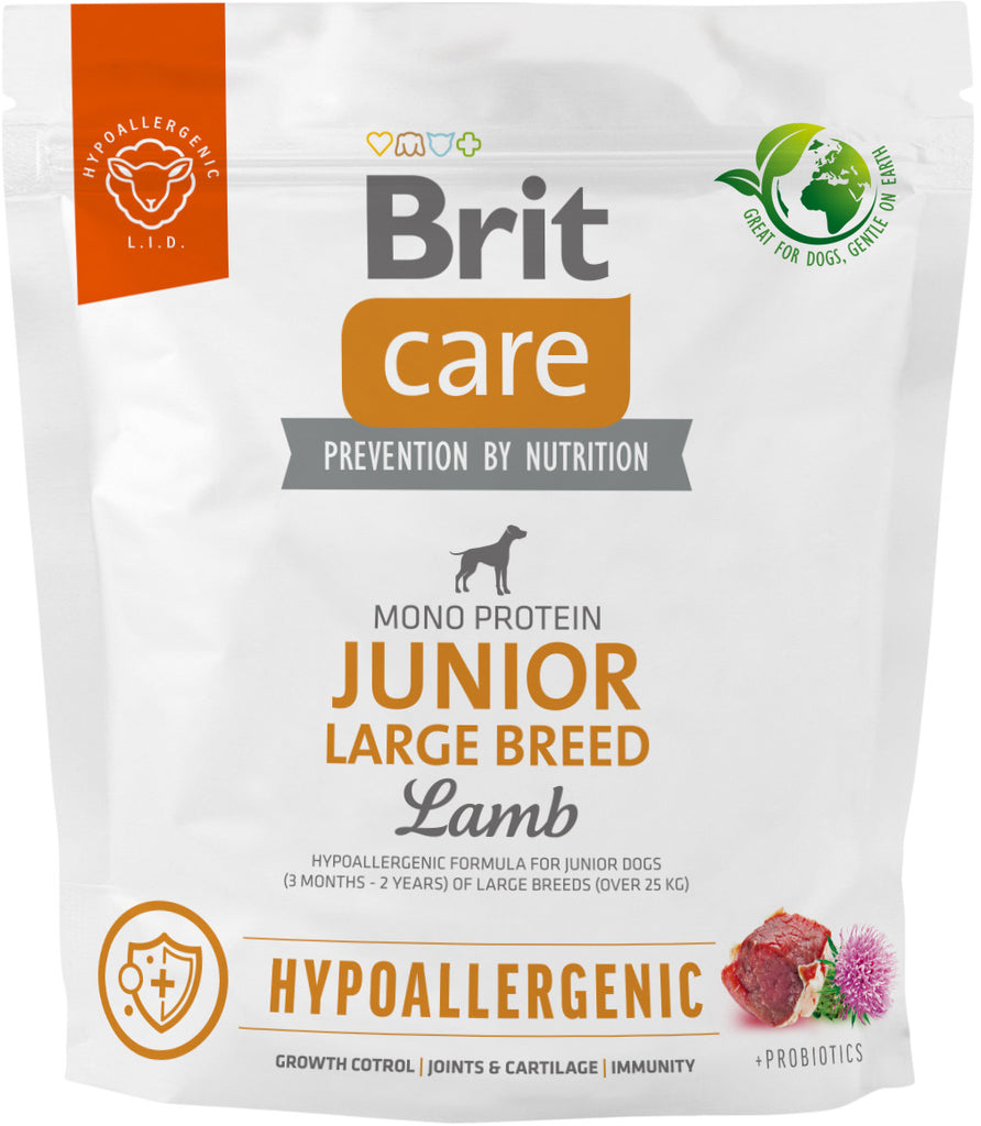 BRIT CARE Hypoallergenic JUNIOR Large Breed, cu Miel şi Orez - Maxi-Pet.ro