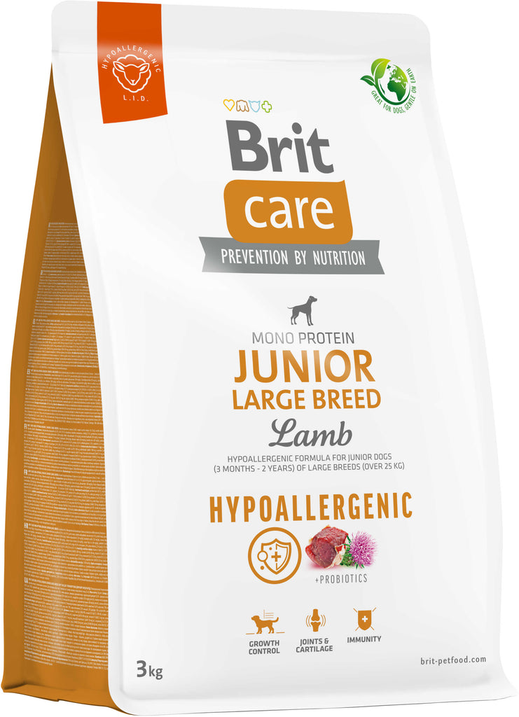 BRIT CARE Hypoallergenic JUNIOR Large Breed, cu Miel si orez 3kg