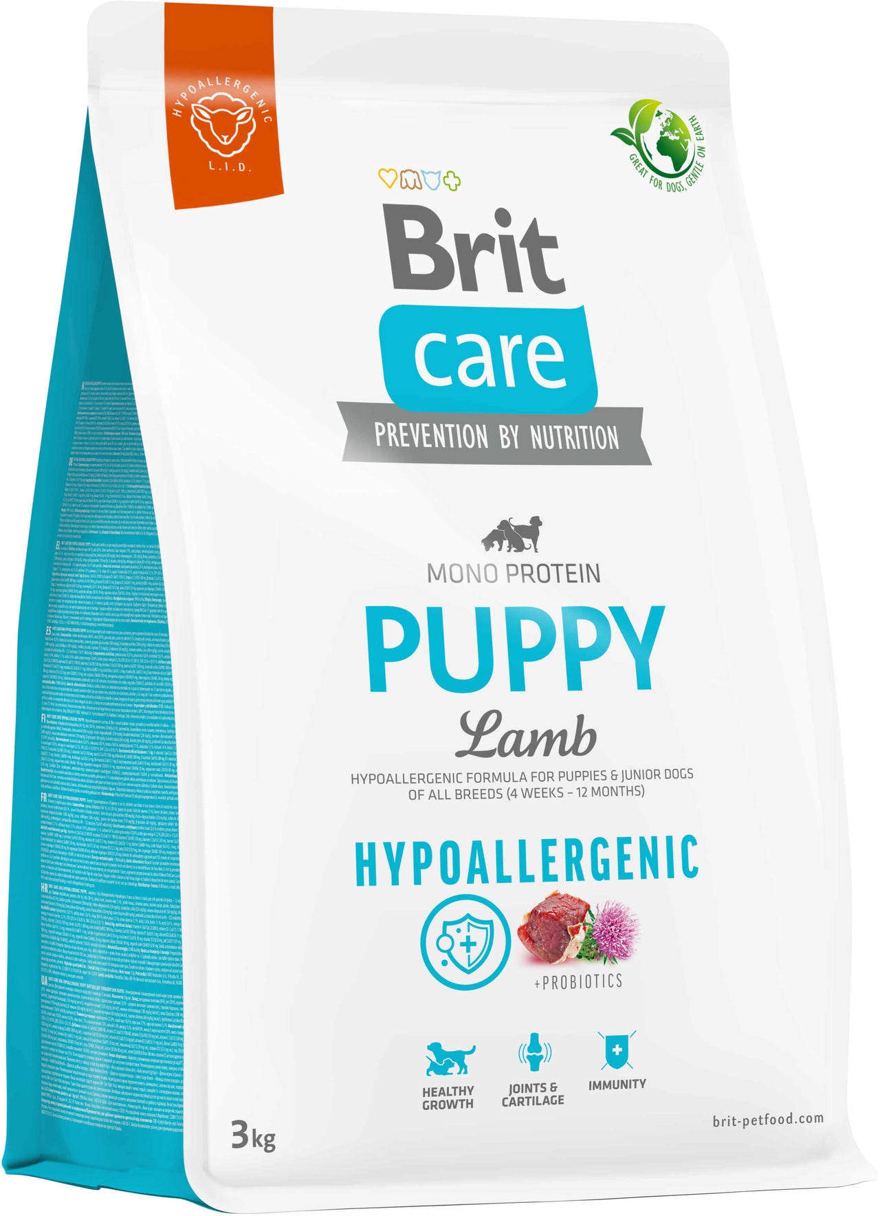 BRIT CARE Hypoallergenic PUPPY, cu Miel si Orez 3kg