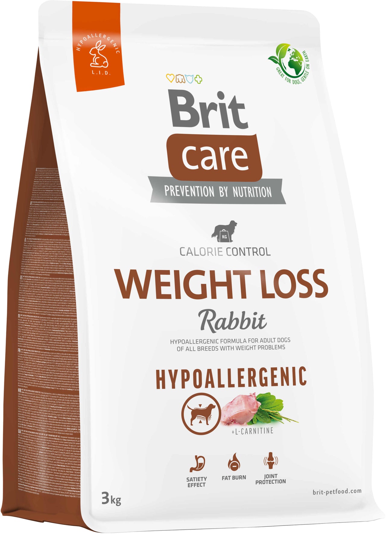 BRIT CARE Hypoallergenic Weight Loss, cu Iepure si Orez 3kg