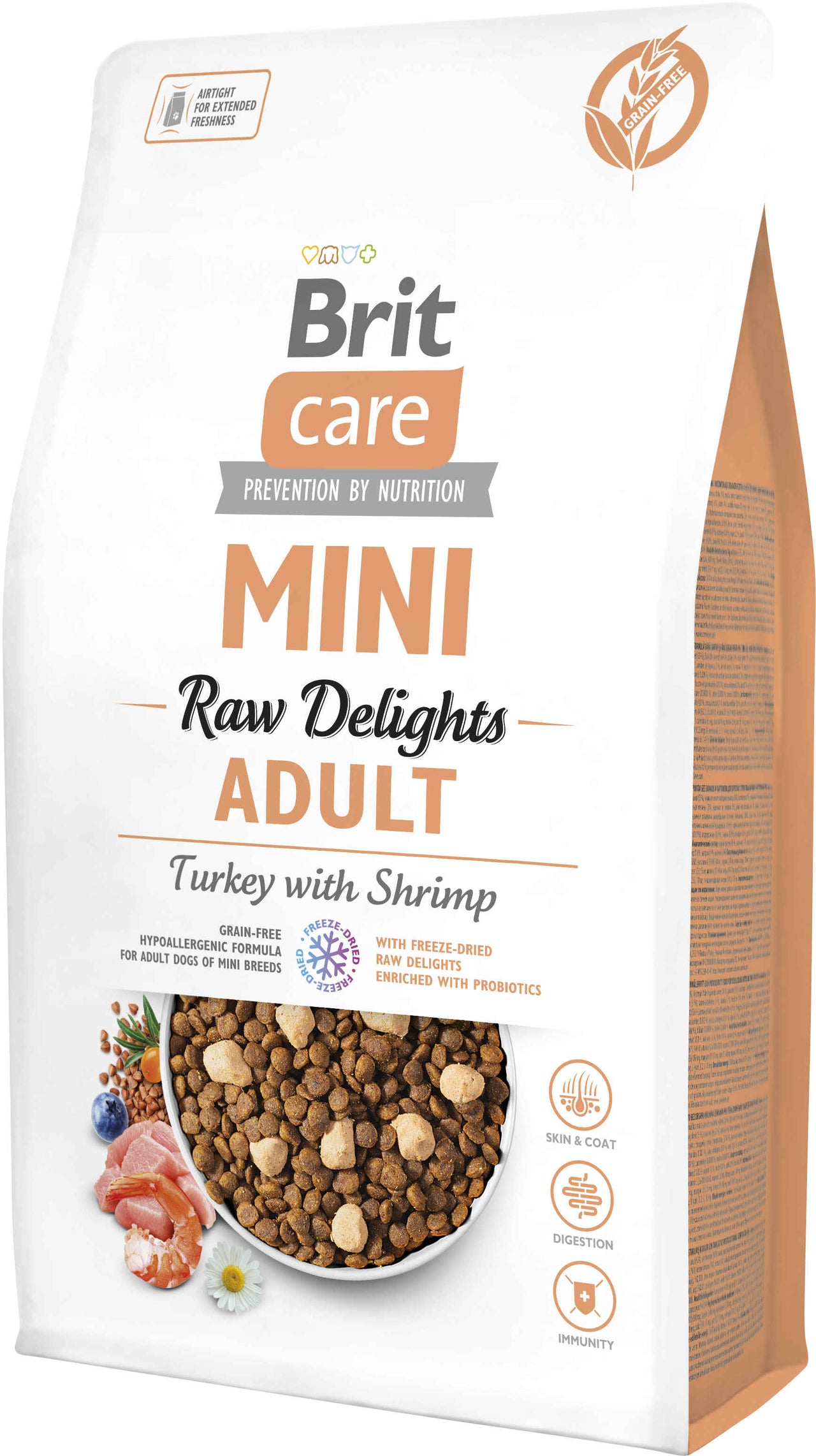 BRIT CARE Mini Freeze-Dried Raw Delights, Adult, Curcan si Creveti 2kg