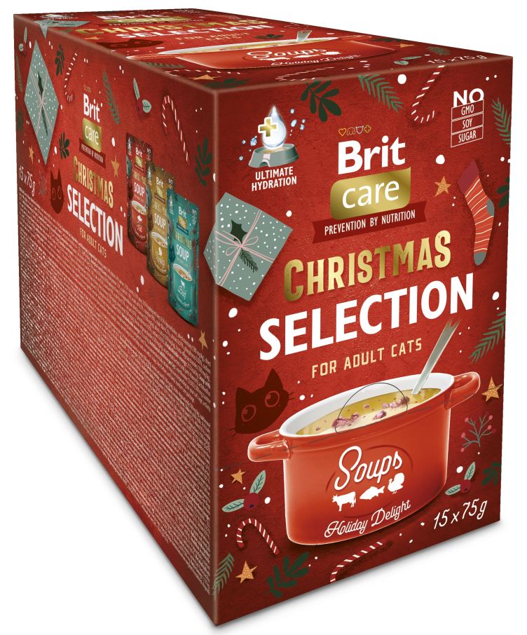 BRIT CARE Multipack plicuri pentru pisici, editie Craciun 15x75g