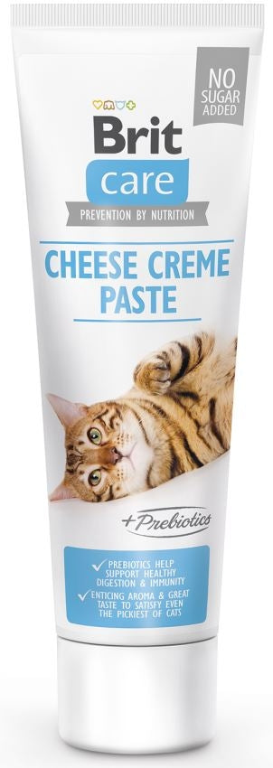 BRIT CARE Pastă pentru pisici,  cu brânză, îmbogăţită cu prebiotice 100g - Maxi-Pet.ro