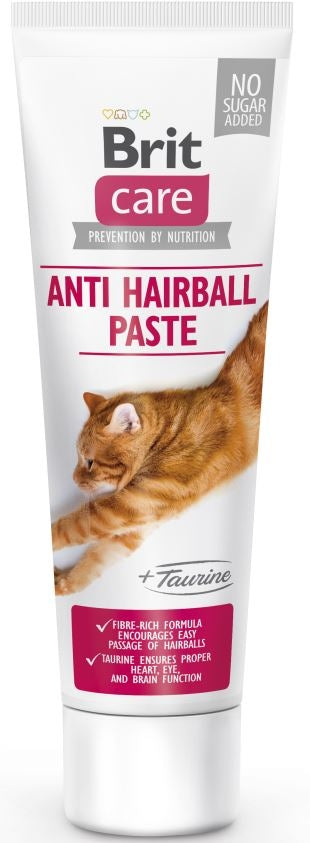 BRIT CARE Pastă pentru pisici, Anti Hairball, cu taurină 100g - Maxi-Pet.ro