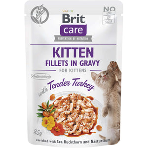 BRIT CARE Plic pentru KITTEN, File de curcan în sos 85g - Maxi-Pet.ro