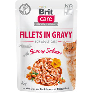 BRIT CARE Plic pentru pisici, File de somon in sos 85g