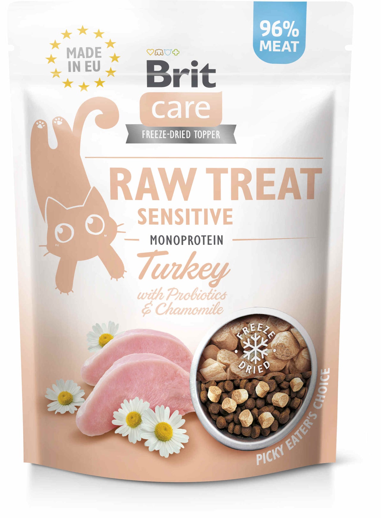 BRIT CARE Sensitive recompensa pentru pisici, liofilizata, Curcan 40g