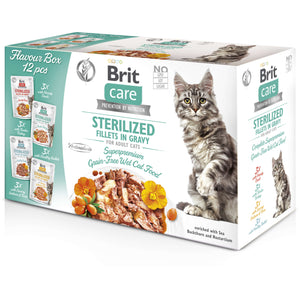 BRIT CARE Sterilized Pachet de plicuri pentru pisici sterilizate 12x85g