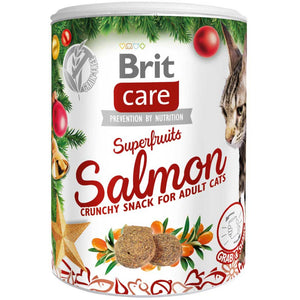 BRIT CARE Superfruits, recompensa pentru pisici, cu somon, editie Craciun 100g