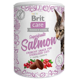 BRIT CARE Superfruits, recompense crocante cu somon, pentru pisici 100g
