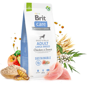 BRIT CARE Sustainable Adult Large Breed, cu Pui si Insecte 12kg