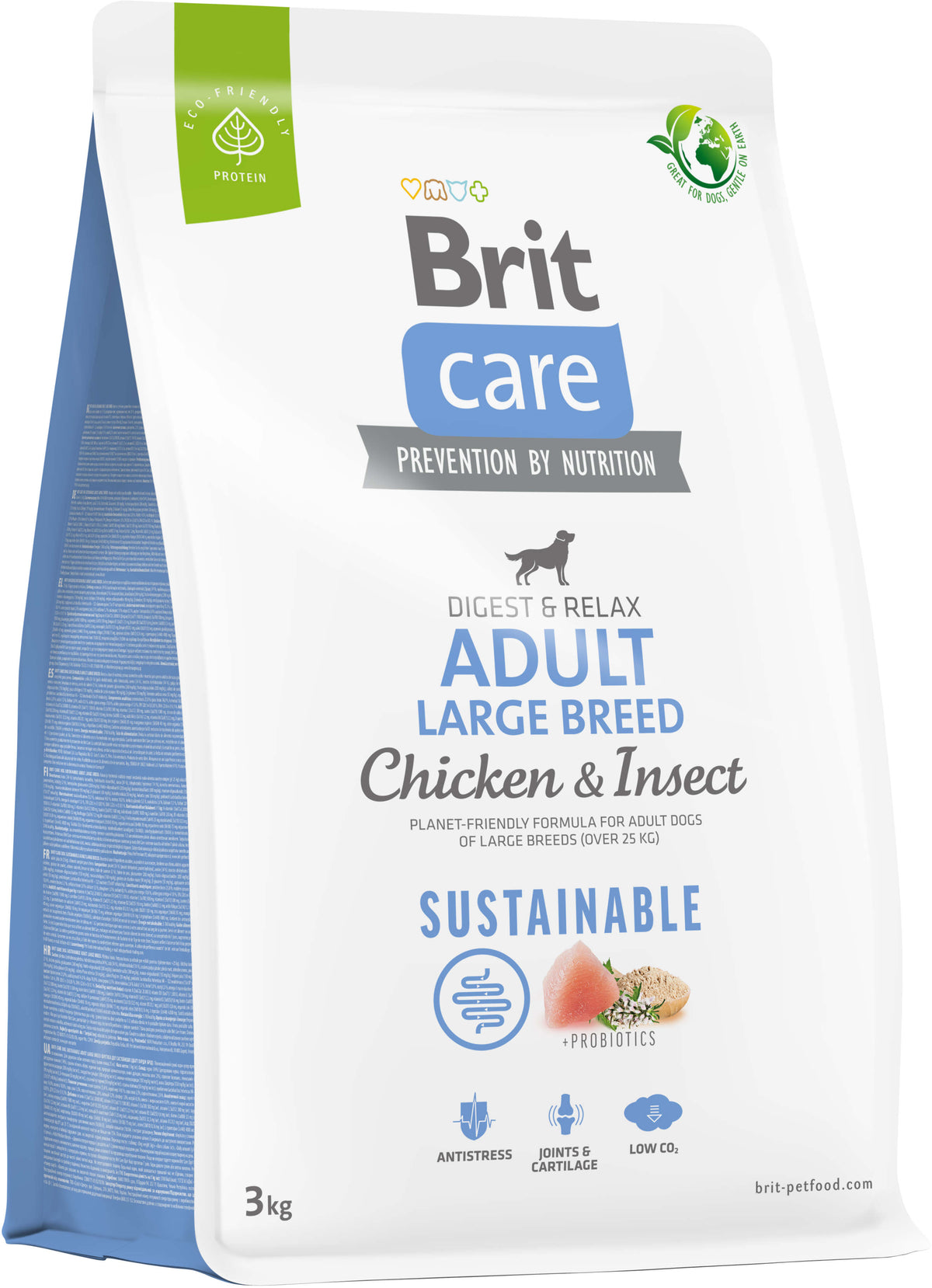 BRIT CARE Sustainable Adult Large Breed, cu Pui si Insecte 3kg