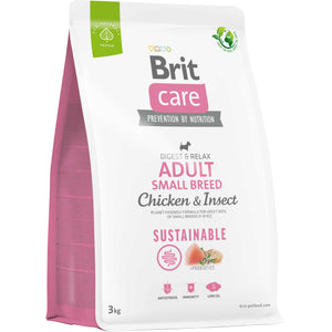 BRIT CARE Sustainable Adult Small Breed, cu Pui si Insecte 3kg