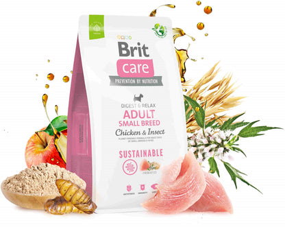 BRIT CARE Sustainable Adult Small Breed, cu Pui si Insecte