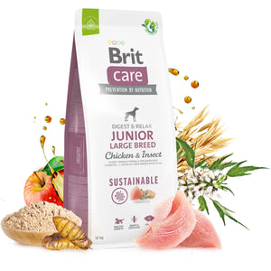BRIT CARE Sustainable JUNIOR Large Breed, cu Pui si Insecte 12kg