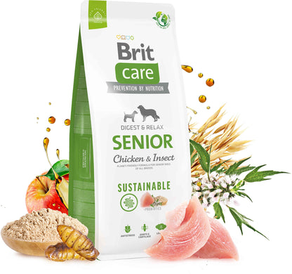 BRIT CARE Sustainable SENIOR, cu Pui si Insecte