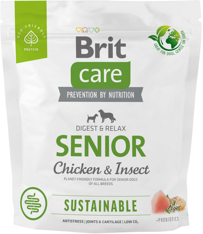 BRIT CARE Sustainable SENIOR, cu Pui si Insecte 1kg
