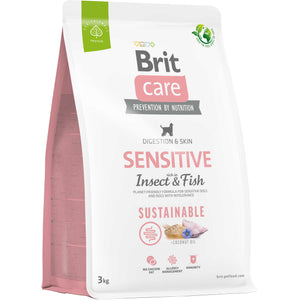 BRIT CARE Sustainable Sensitive, cu Peste si Insecte 3kg