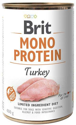 BRIT Conserva monoproteica pentru caini, cu Curcan 400g