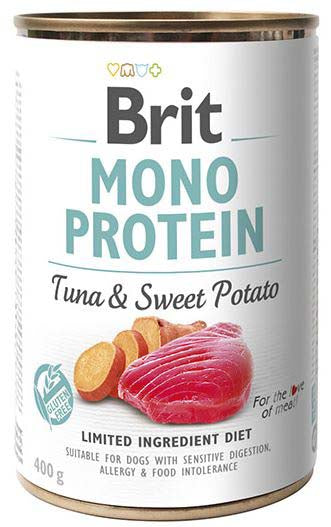 BRIT Conserva monoproteica pentru caini, cu Ton si Cartofi dulci 400g