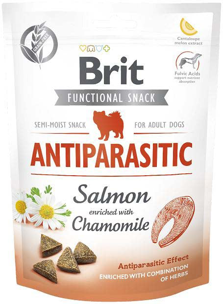 BRIT Functional Snack Antiparasitic, recompensa pentru caini, cu Somon 150g
