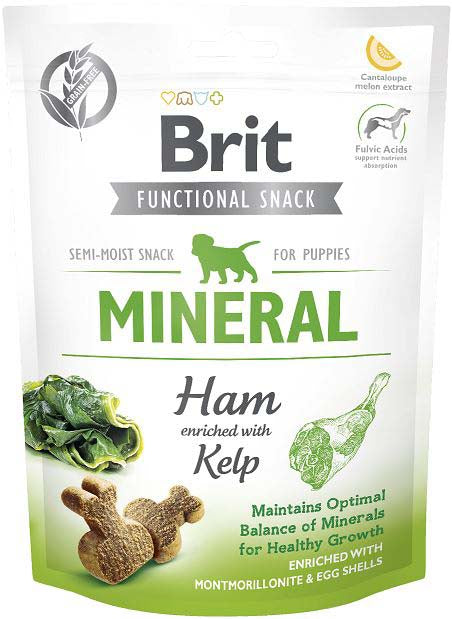 BRIT Functional Snack Mineral, recompensă pentru PUPPY, cu Şuncă 150g - Maxi-Pet.ro
