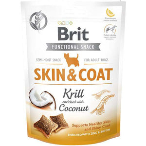 BRIT Functional Snack Skin&Coat, recompensa pentru caini, Krill 150g