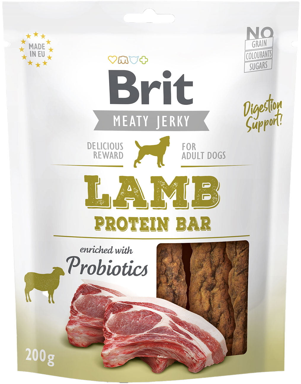 BRIT Jerky Recompensa pentru caini, Baton proteic, cu Miel