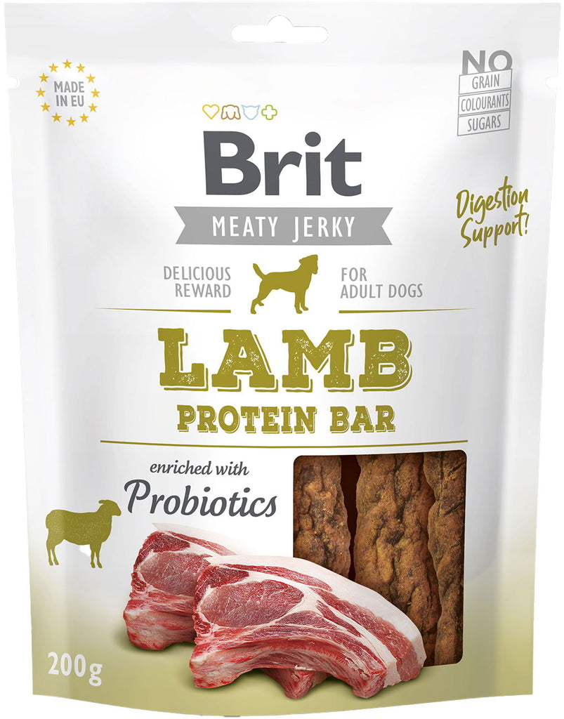 BRIT Jerky Recompensa pentru caini, Baton proteic, cu Miel