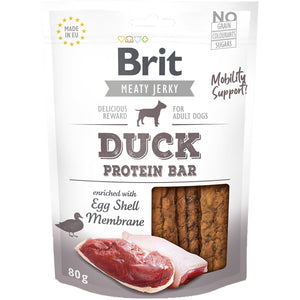BRIT Jerky Recompensa pentru caini, Baton proteic, cu Rata 80g