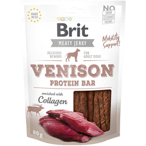 BRIT Jerky Recompensa pentru caini, Baton proteic, cu Vanat 80g