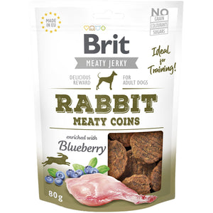 BRIT Jerky Recompensa pentru caini, bucatele cu Iepure 80g