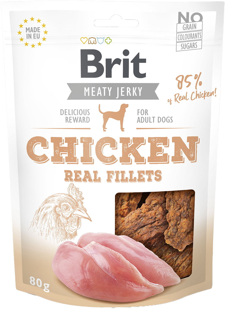BRIT Jerky Recompensa pentru caini, File de Pui 80g