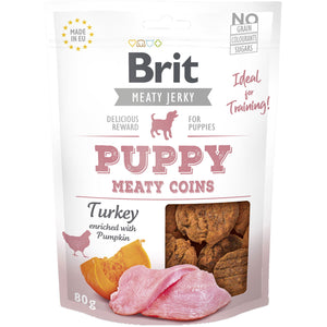 BRIT Jerky Recompensa pentru PUPPY, bucatele din Curcan si Pui 80g