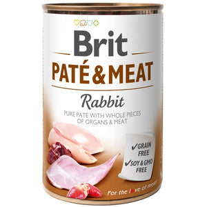 BRIT PATE & MEAT Conserva cu bucati de carne si pate, cu Iepure 400g