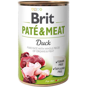 BRIT PATE & MEAT Conserva cu bucati de carne si pate, cu Rata 400g