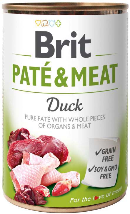 BRIT PATE & MEAT Conserva cu bucaţi de carne şi pate, cu Raţa 400g