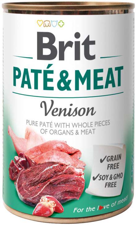 BRIT PATE & MEAT Conservă cu bucăţi de carne şi pate, cu Vânat 400g - Maxi-Pet.ro