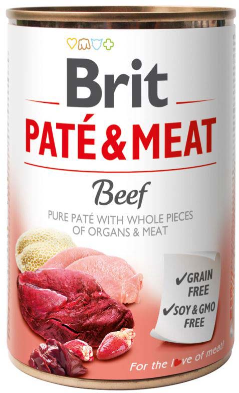 BRIT PATE & MEAT Conserva cu bucati de carne si pate, cu Vita 400g