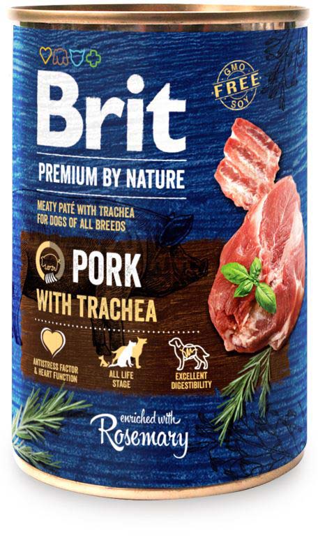 BRIT Premium by Nature Conserva pentru caini, Porc cu trahee 400g
