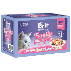 BRIT PREMIUM By Nature Pachet plicuri pisici, Family Plate, jeleu 1020g (12x85g)