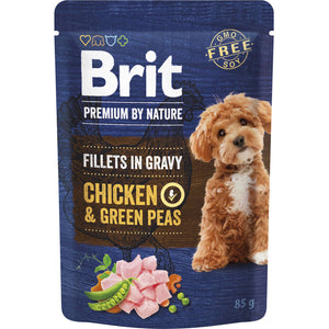 BRIT PREMIUM by Nature Plic, File de Pui cu mazare, in sos 85g 