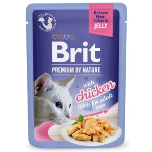 BRIT PREMIUM By Nature plic pentru pisici adulte, file cu Pui in jeleu 85g